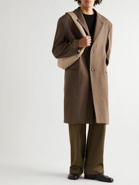 Lemaire Twill Brown Overcoat Jacket